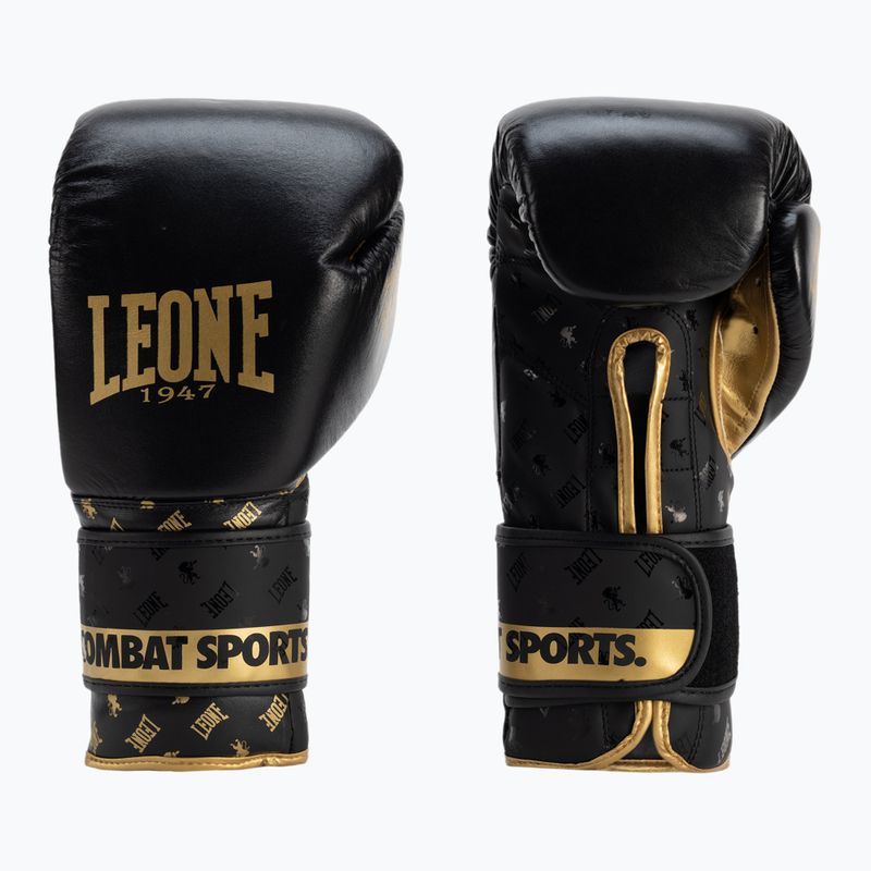 Čierno-zlaté boxerské rukavice Leone Dna GN220