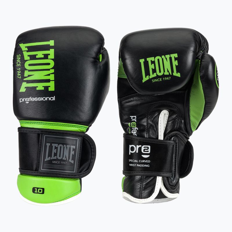 Rukavice boxerské  LEONE 1947 Il Tecnico N3 black/green 2