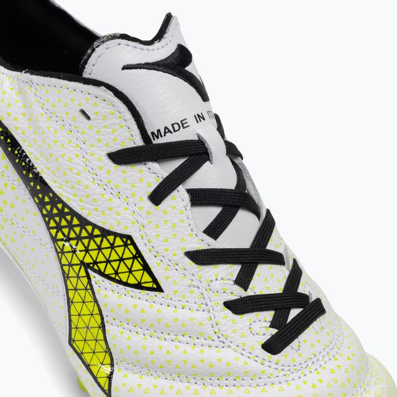Pánske kopačky Diadora Brasil Elite Tech GR ITA LPX white/black/fluo yellow 8