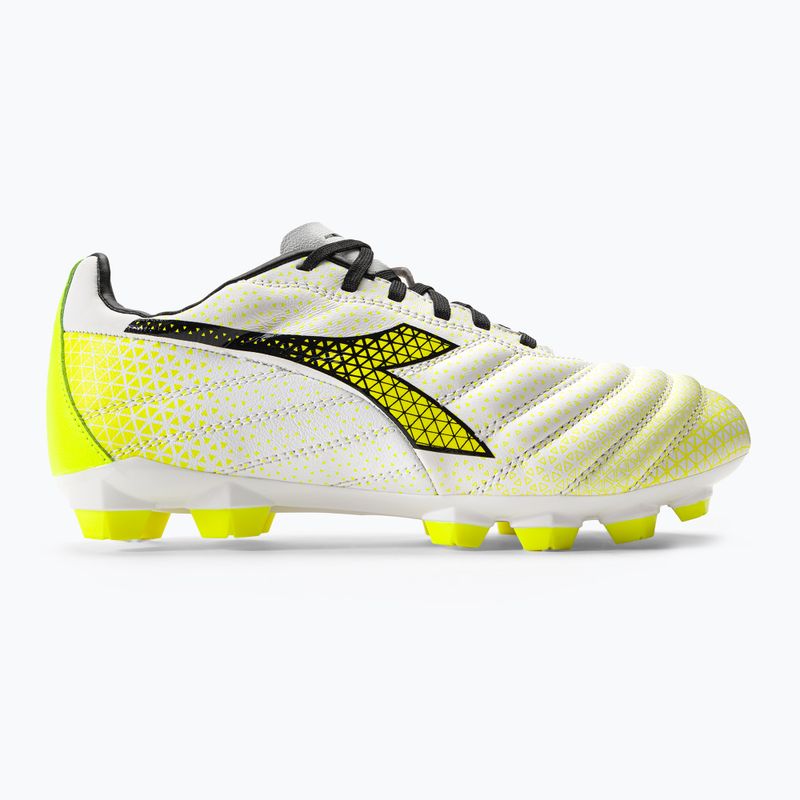 Detské kopačky Diadora Brasil Elite GR LT LPU Y white/black/fluo yellow 2