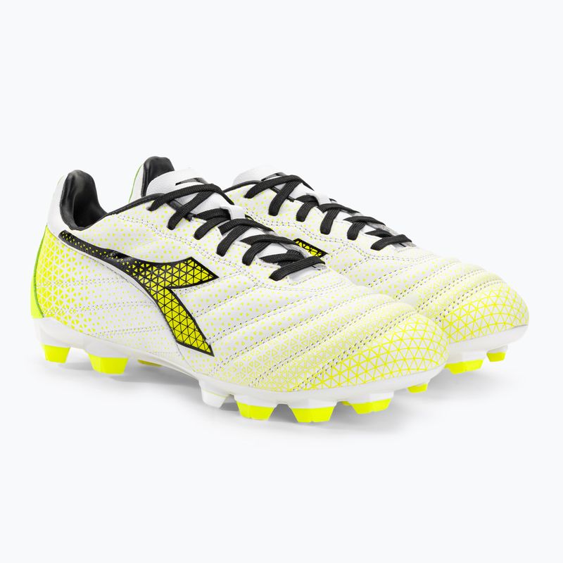 Detské kopačky Diadora Brasil Elite GR LT LPU Y white/black/fluo yellow 4