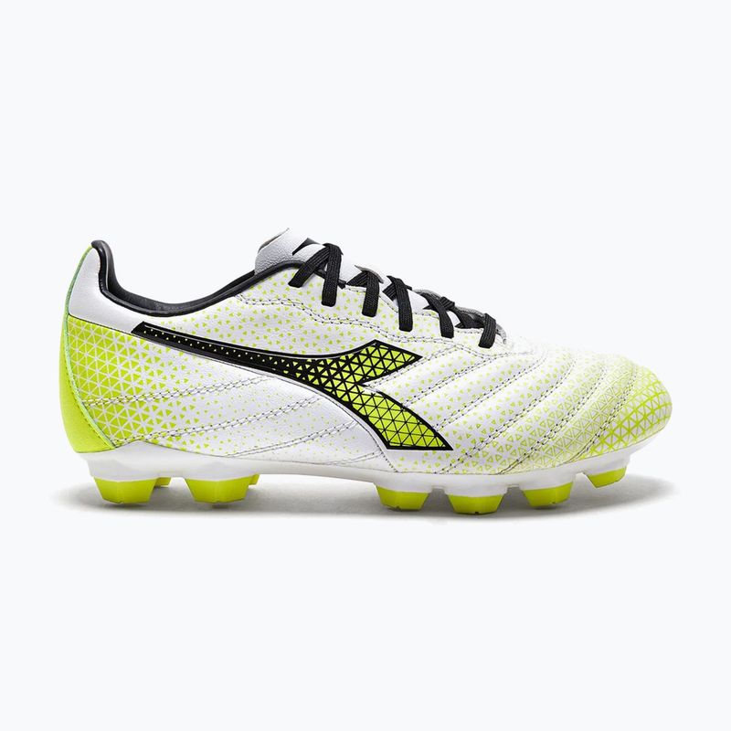 Detské kopačky Diadora Brasil Elite GR LT LPU Y white/black/fluo yellow 11