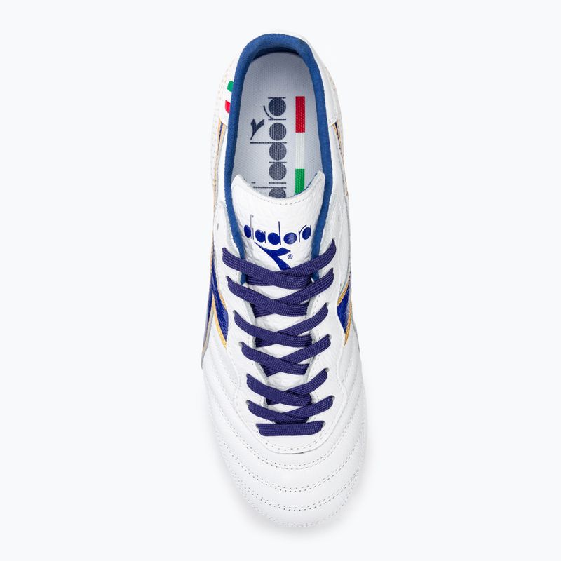 Pánske kopačky Diadora Brasil Italy OG GR LT+ MDPU white/blue/gold 5