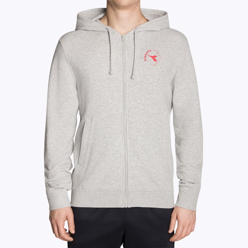 Pánska mikina Diadora Hoodie FZ Essential Sport grigio medio chiaro melange