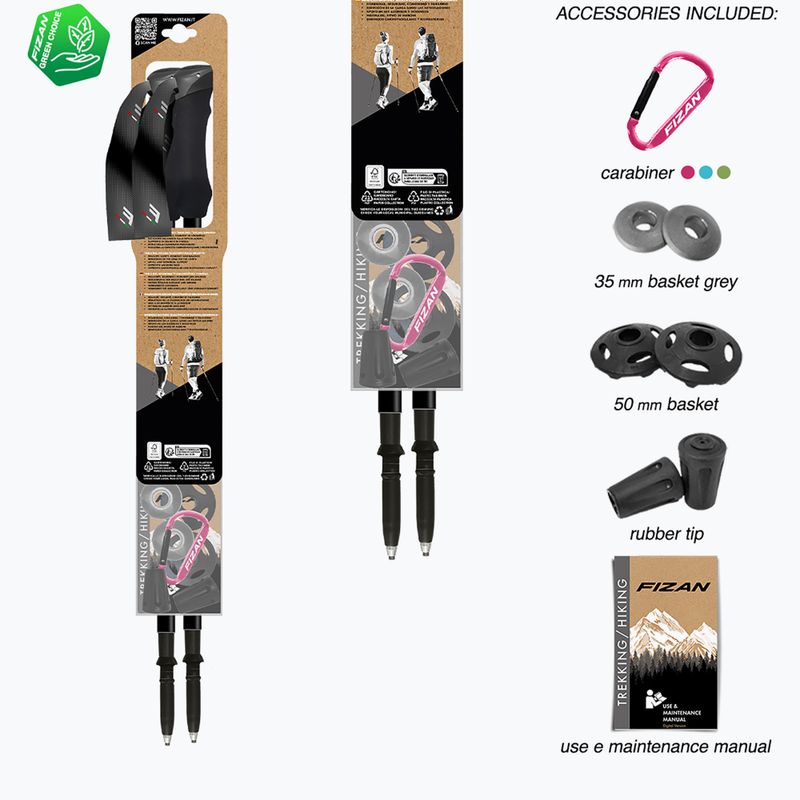 Trekingové palice  Fizan Compact MS magenta 7