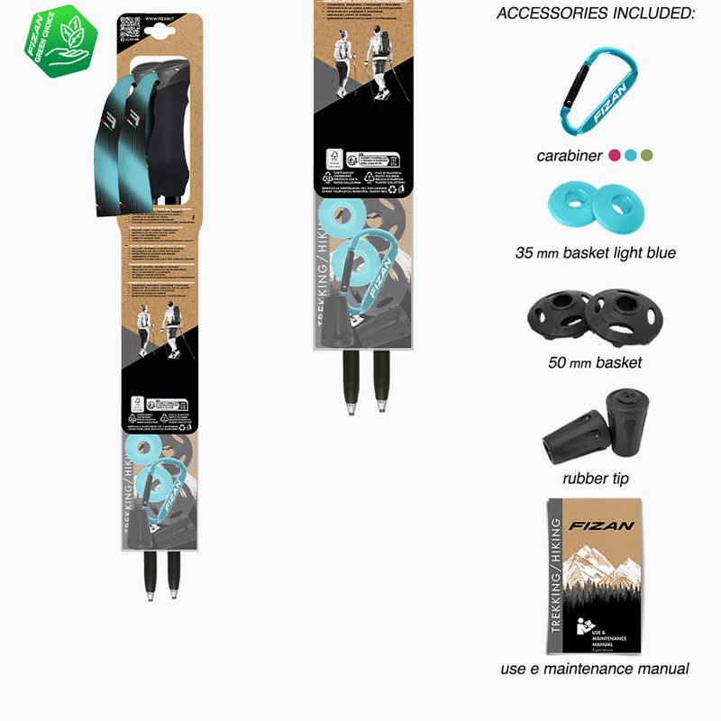 Trekingové palice  Fizan Compact Tech 4 light blue 7