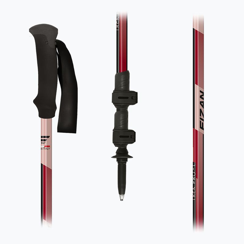 Trekingové palice  Fizan Trek Pro L dark red 5
