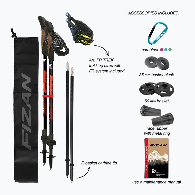Palice na nordic walking Fizan R-Evolution Pro red 6
