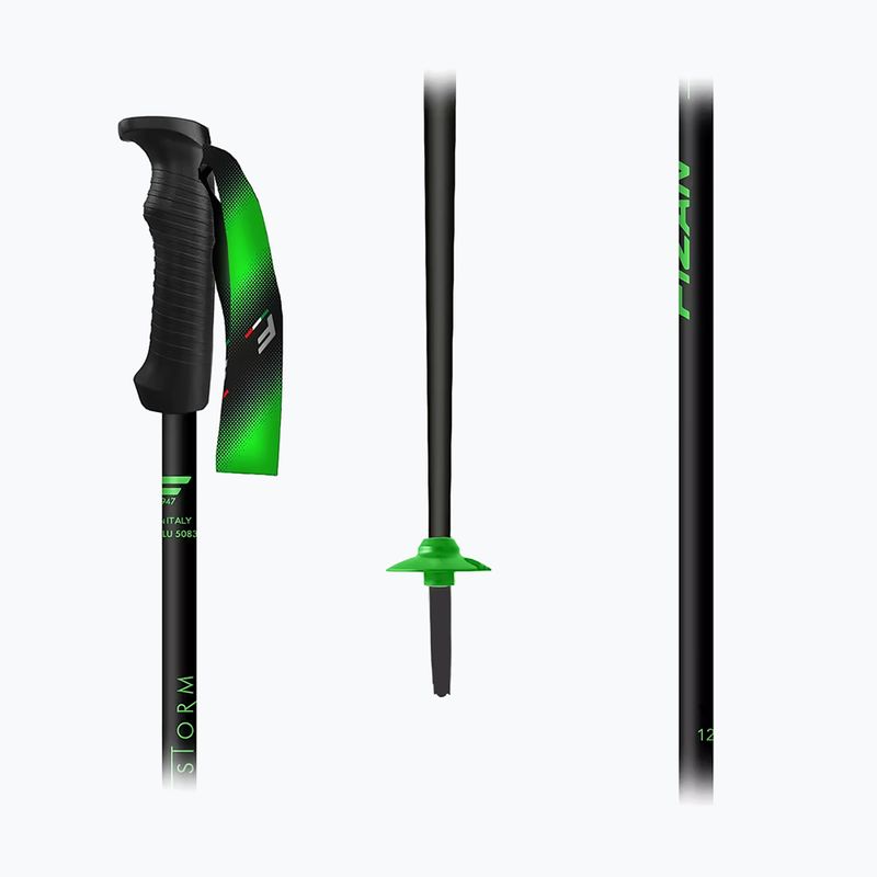 Lyžiarske palice Fizan Storm black/green 2