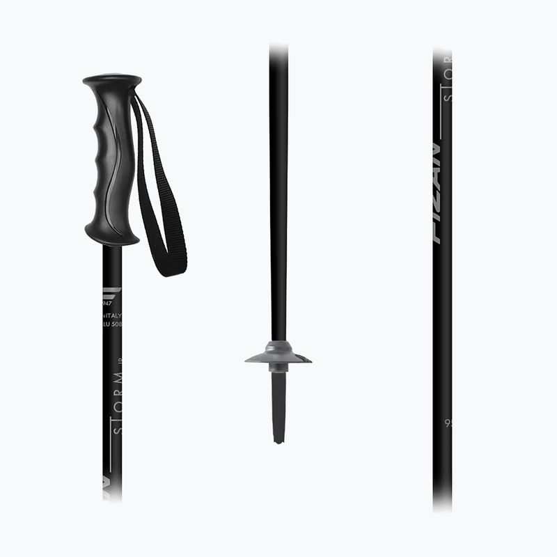 Detské lyžiarske palice Fizan Storm Jr black/grey 2