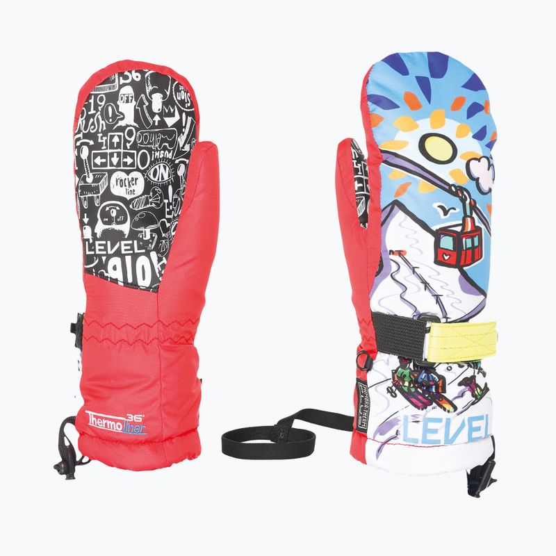 Detské lyžiarske rukavice Level Junior Mitt red