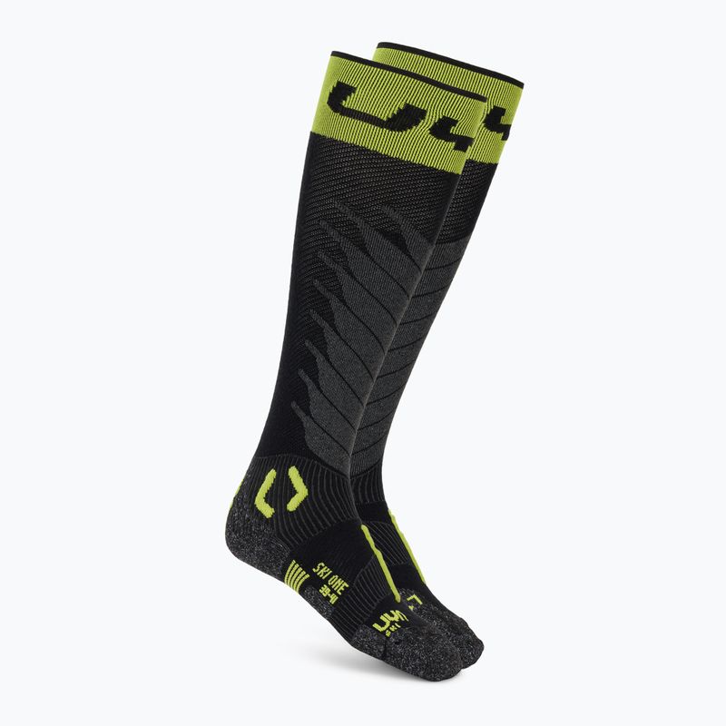 Pánske lyžiarske ponožky UYN Ski One Merino black/lime