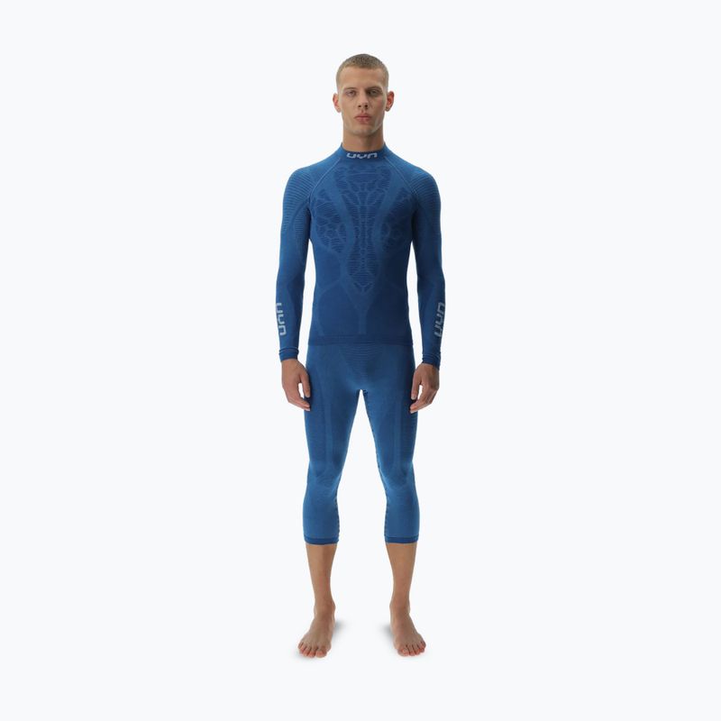 Pánska termoakčná mikina UYN Elevatyon Biomorph Turtle Neck blue atoll 2