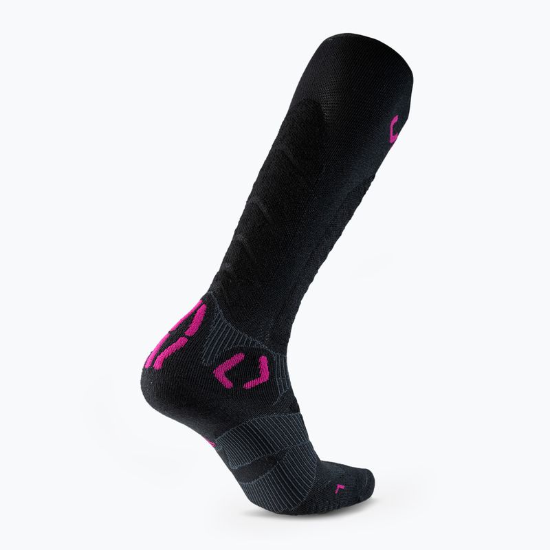 Dámske lyžiarske ponožky UYN Ski Touring One Bio black/pink yarrow 2