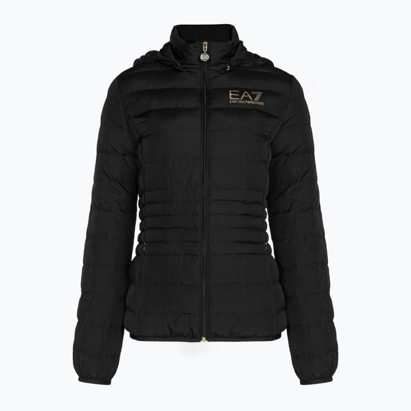Dámska mikina EA7 Emporio Armani Train Core Lady Eco Down Hoodie black/logo light gold