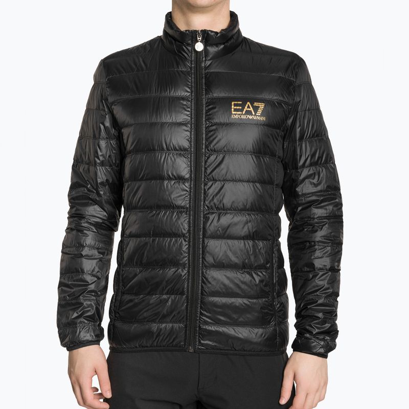 Pánska bunda EA7 Emporio Armani Train Core ID Down Light black/gold s logom
