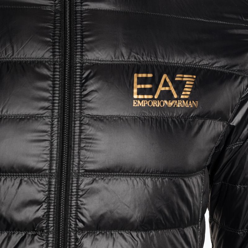 Pánska bunda EA7 Emporio Armani Train Core ID Down Light Hoodie black/gold s logom 9
