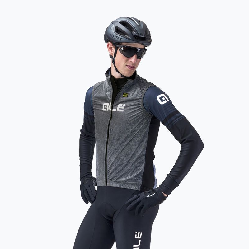 Pánska cyklistická vesta Alè Black Reflective grey L20038401