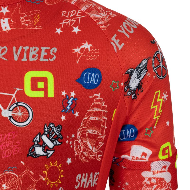 Alé Maglia Mc Vibes detský cyklistický dres červený L22228405 3