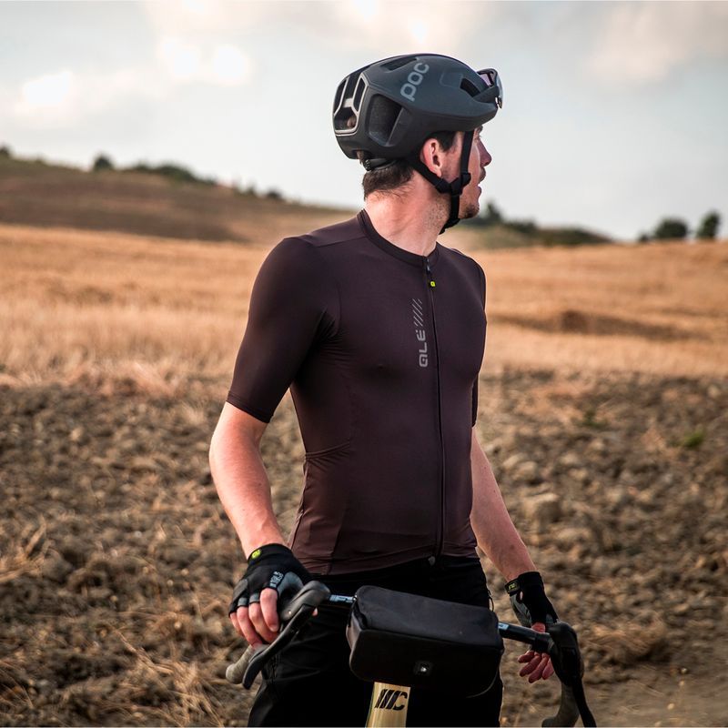 Pánsky cyklistický dres Alé Color Block Off Road cocoa brown 9