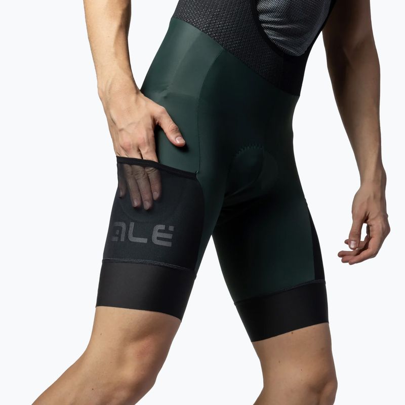Pánske cyklistické šortky Alé Stones Cargo Bibshorts green wood 5