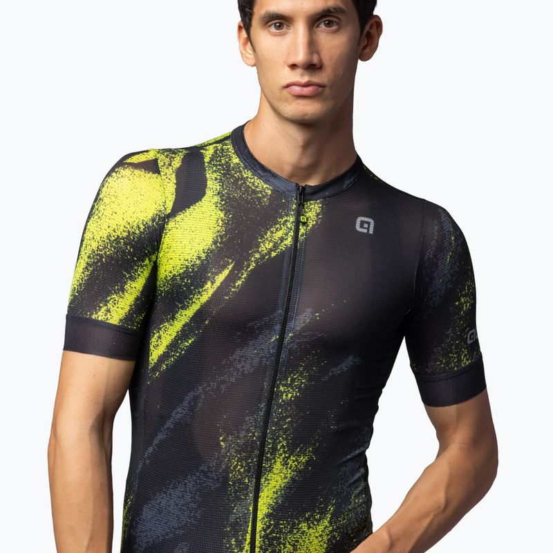 Pánsky cyklistický dres Alé Trace acid green 3