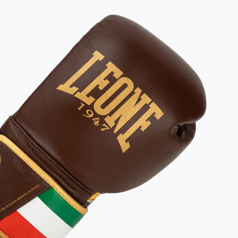 Boxerské rukavice LEONE 1947 Italy '47 black/white/brown 5