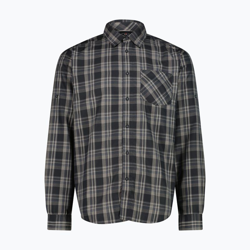 Pánska košeľa CMP 30T9927 anthracite/vanilla/grey