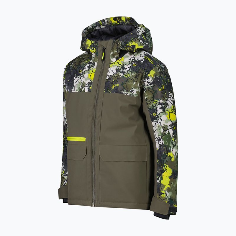 Detská lyžiarska bunda CMP 36W0714P Fix Hood olive/acido 2