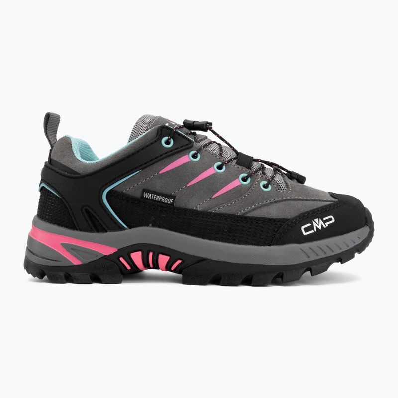Detské turistické topánky CMP Rigel 2.0 Low Waterproof grey/acquarius/pink fluo 2