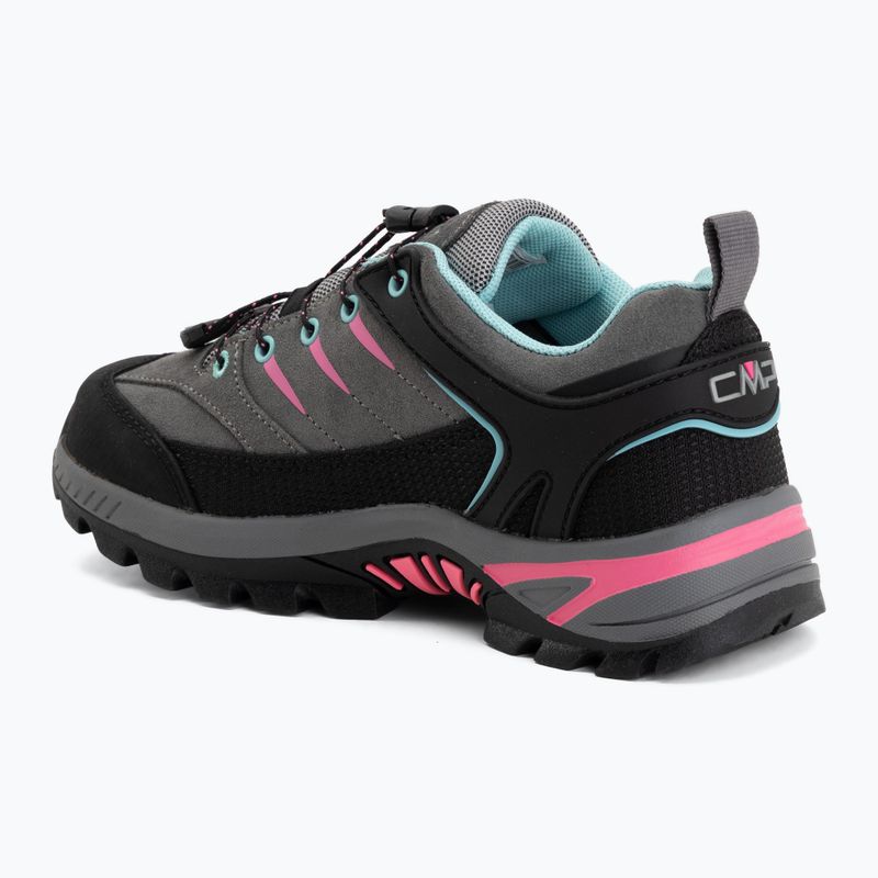 Detské turistické topánky CMP Rigel 2.0 Low Waterproof grey/acquarius/pink fluo 3