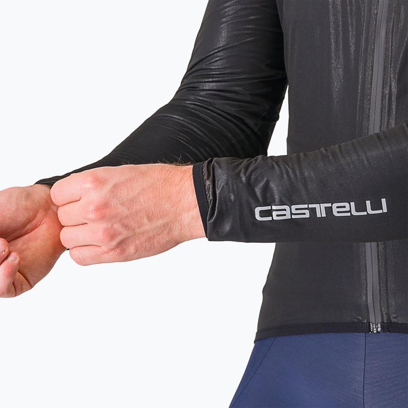 Pánska cyklistická bunda Castelli Squall Shell light black/silver grey 5
