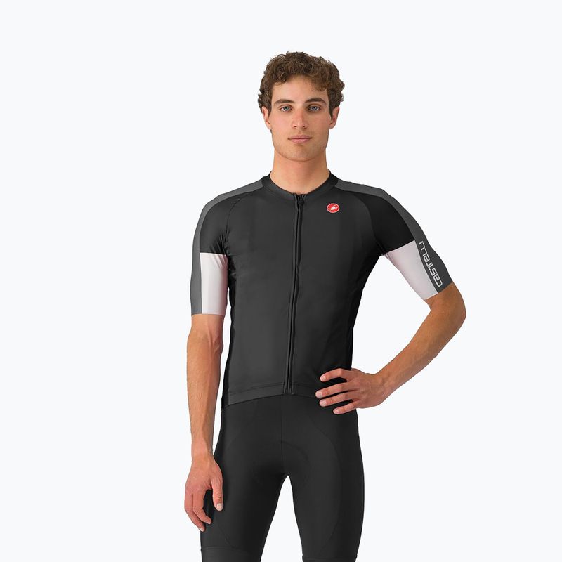 Pánsky cyklistický dres Castelli Entrata 6 light black/dark gray/smoky gray