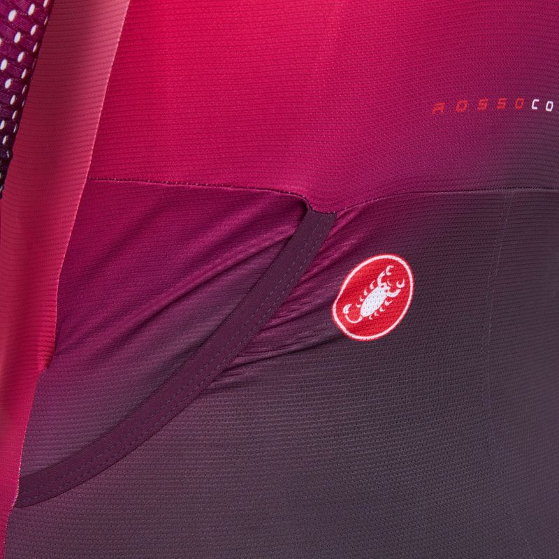 Dámska cyklistická kombinéza Castelli Free Sanremo 3 SS In dark night shade/vivid orange-bright rose 6