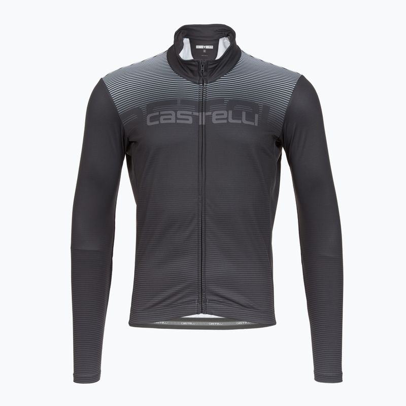 Pánske cyklistické tričko longsleeve Castelli Apice Thermal dark gray/smoky gray/silver gray