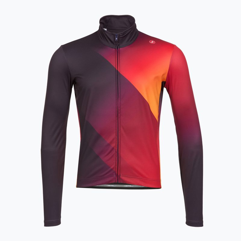 Pánske cyklistické tričko longsleeve Castelli Amplify Thermal dark night shade/red/vivid orange