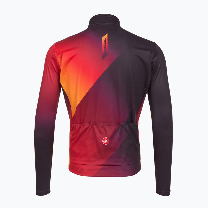 Pánske cyklistické tričko longsleeve Castelli Amplify Thermal dark night shade/red/vivid orange 2