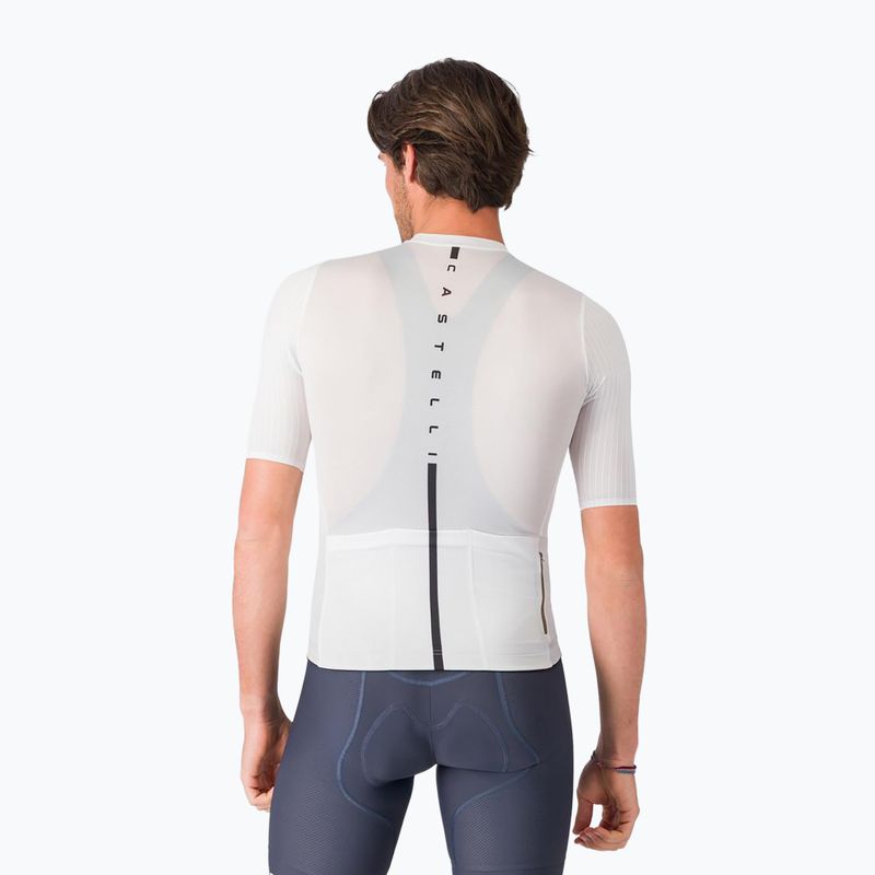 Pánsky cyklistický dres Castelli Drittone Logo white/black 3