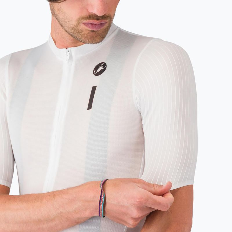 Pánsky cyklistický dres Castelli Drittone Logo white/black 4