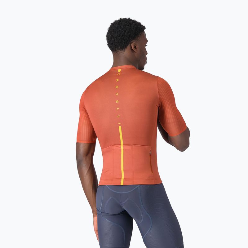 Pánsky cyklistický dres Castelli Drittone Logo paprika/mango mojito 2