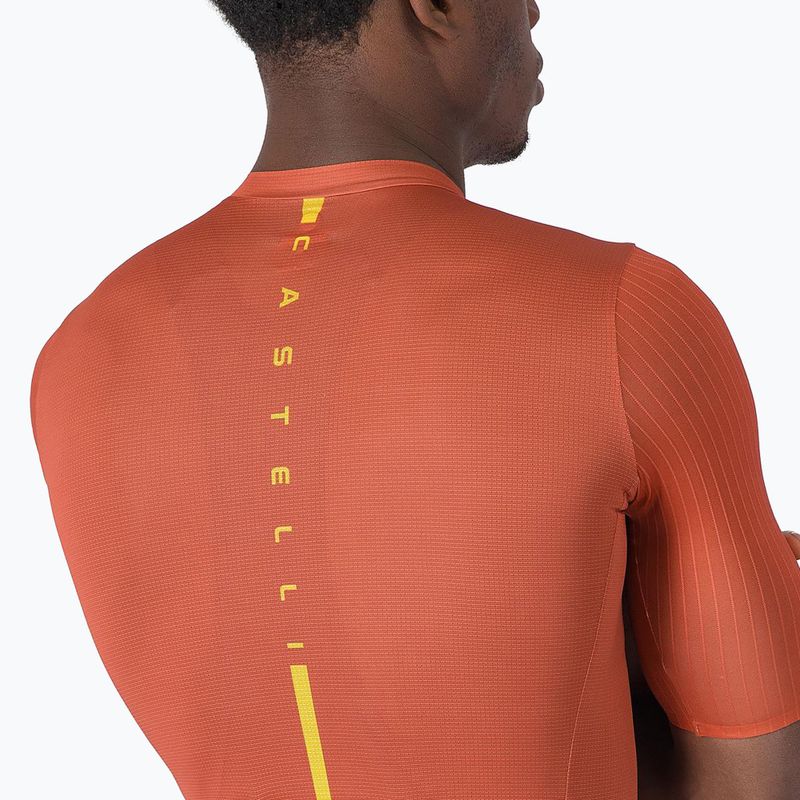 Pánsky cyklistický dres Castelli Drittone Logo paprika/mango mojito 4