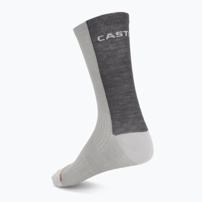 Pánske ponožky Castelli Castelli Logo 18 Merino Sock silver gray/dark gray 2