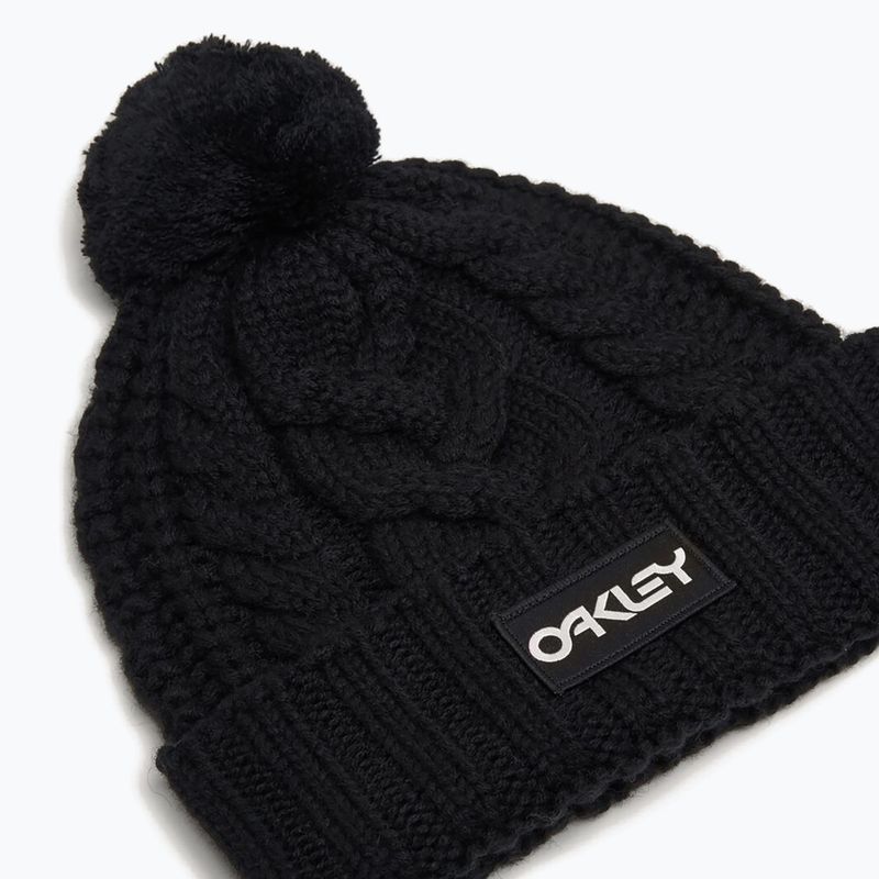 Zimná čiapka Oakley Harper Pom Beanie black/white logo 2