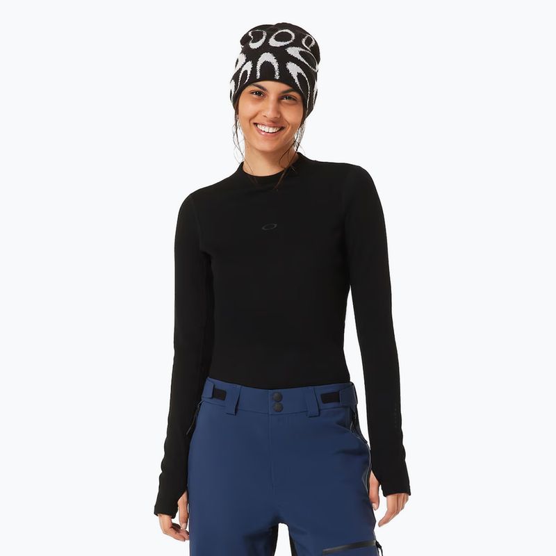 Dámske termo tričko longsleeve Oakley Spruce Wool Base Layer blackout