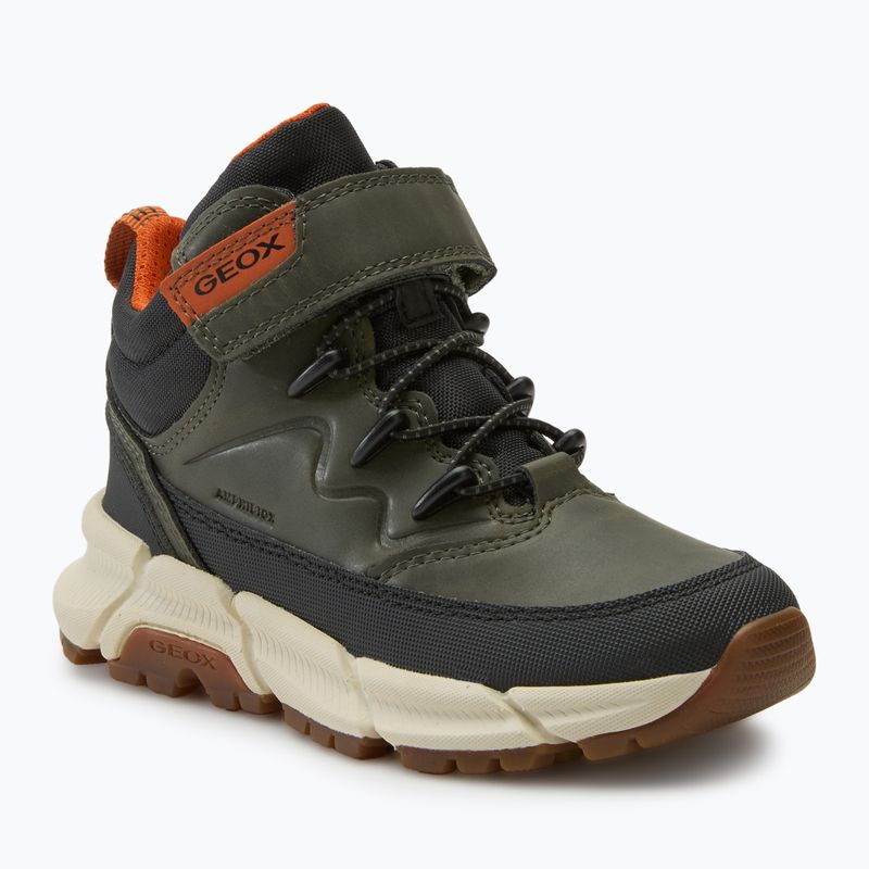 Juniorské topánky Geox Flexyper Plus military/orange