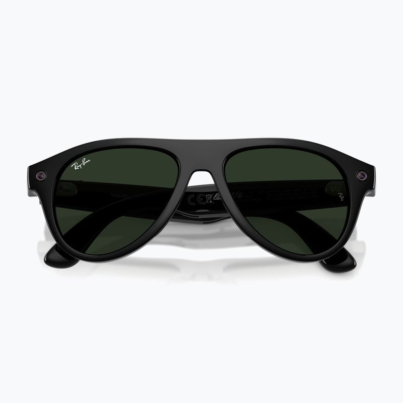 Okuliare s kamerou Ray-Ban Meta Aviator shiny black/trs g. green 9