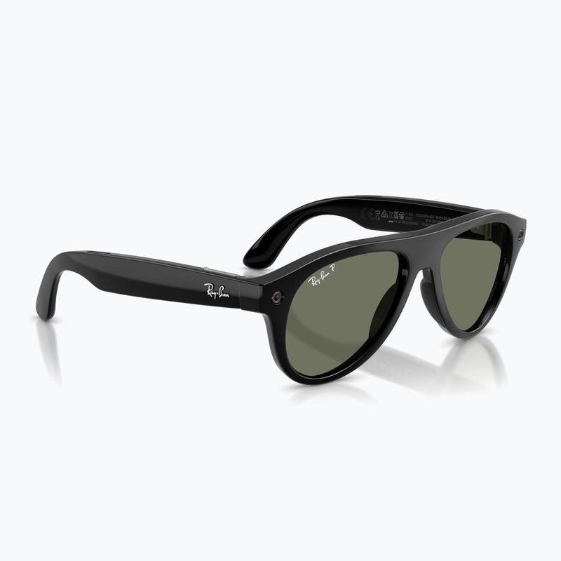 Okuliare s kamerou Ray-Ban Meta Aviator shiny black/g15 green polar 4