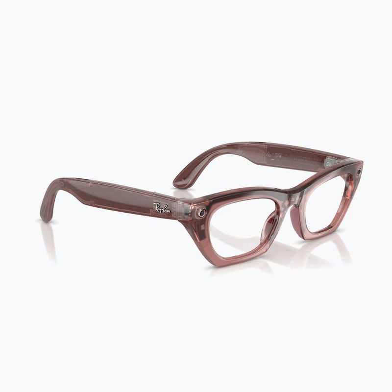 Okuliare s kamerou Ray-Ban Meta Zena milky pink blush/trs grey