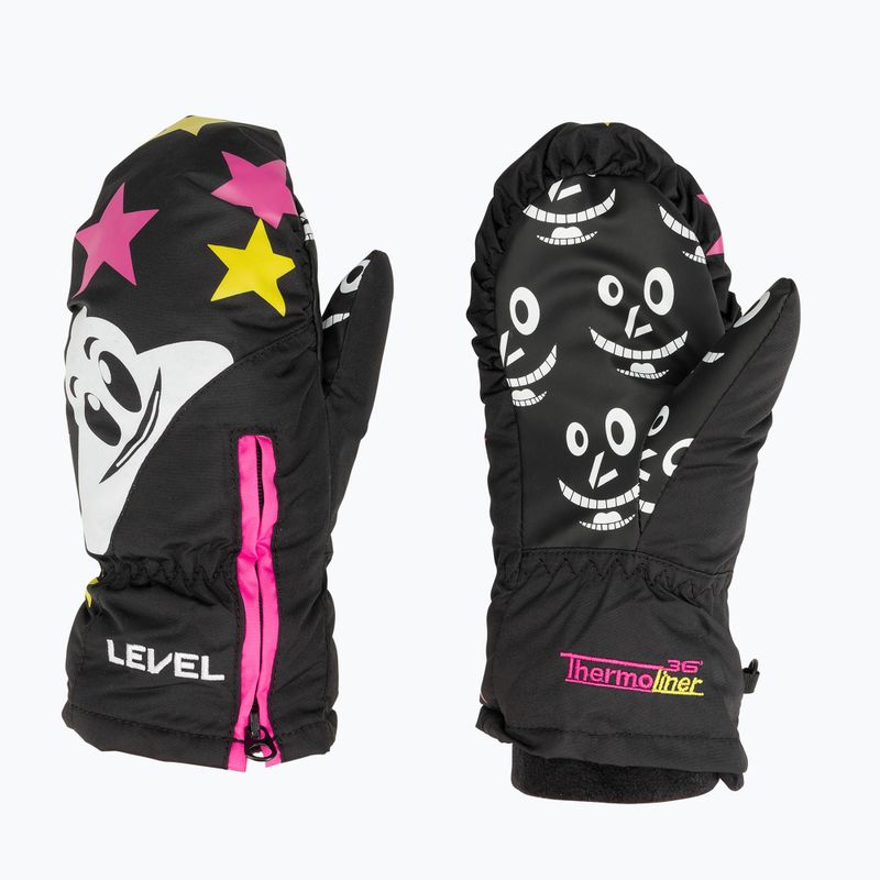 Detské lyžiarske rukavice Level Lucky Mitt ninja pink