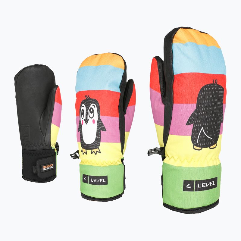 Detské lyžiarske rukavice Level Vertigo Mitt Teen pk rainbow 7